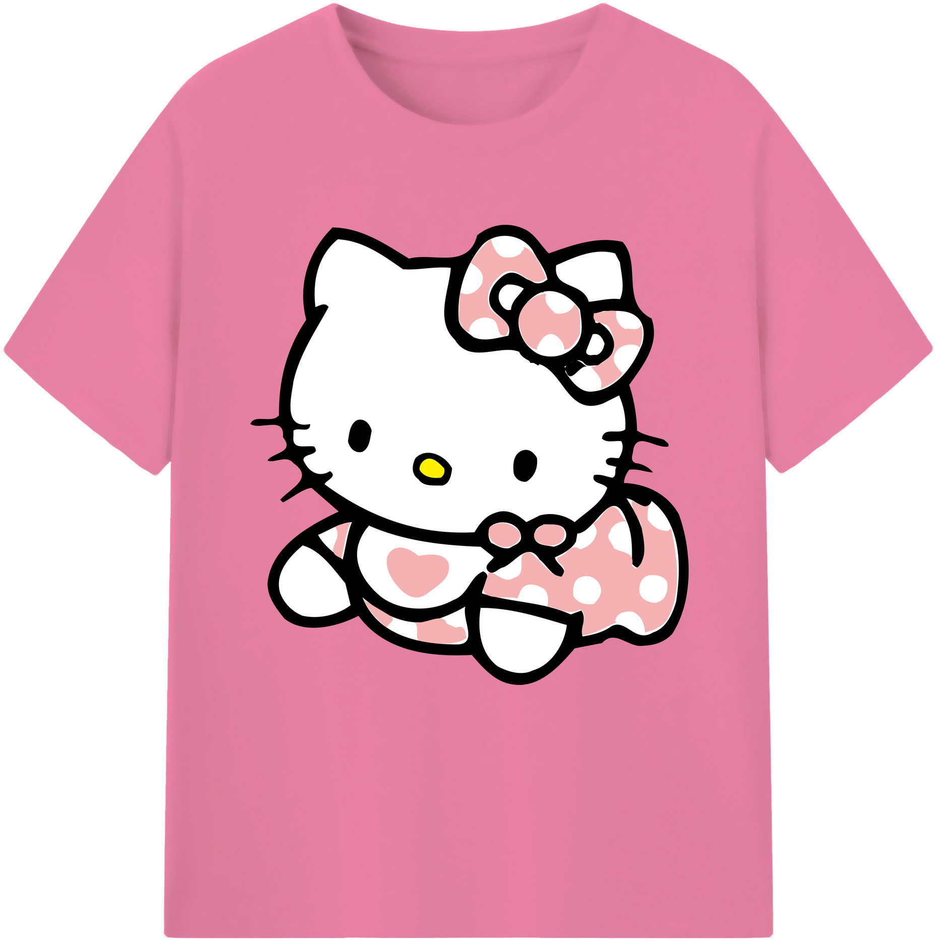 （画像用） Hello Kitty ハローキティ 綿100％半袖Tシャツ（フロントプリント）